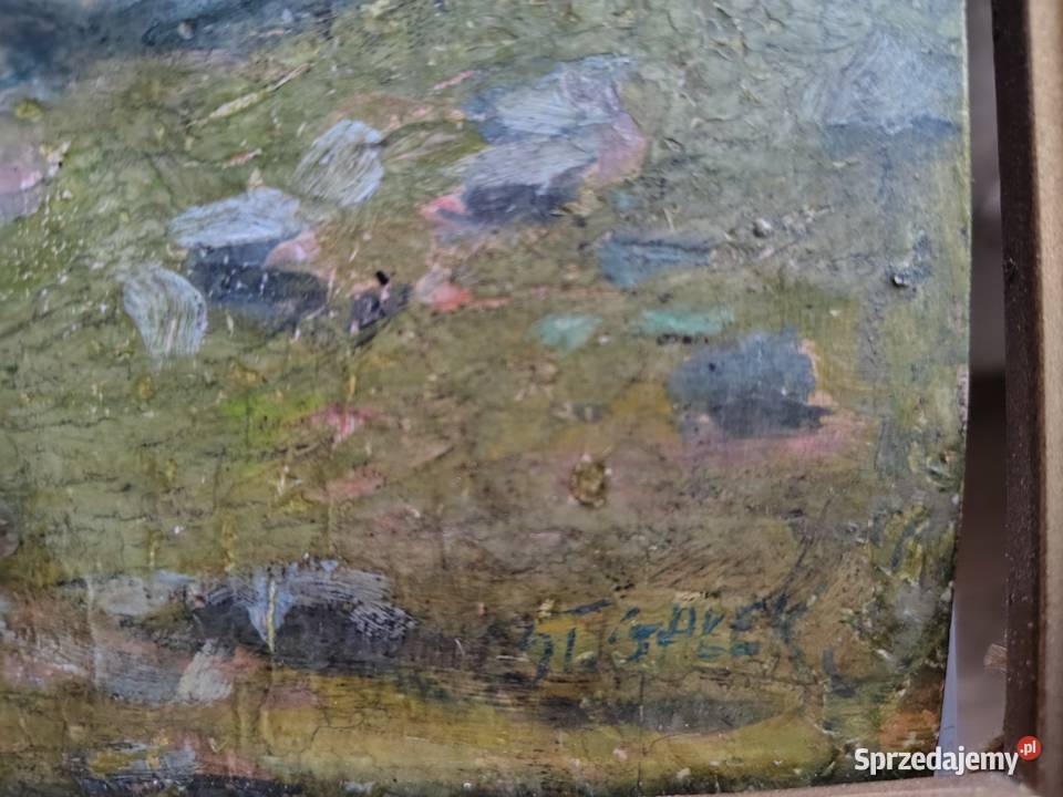 Stary obraz olejny Góry