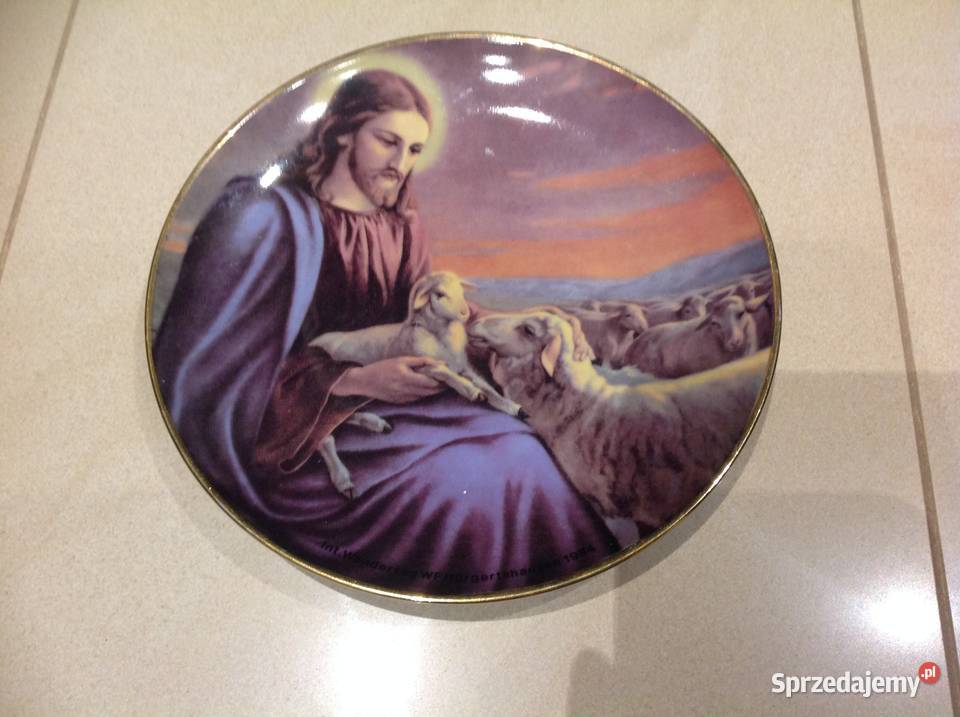 Porcelanowy Talerz Ozdoby z Jezusem NRD GDR na Nowa Sól