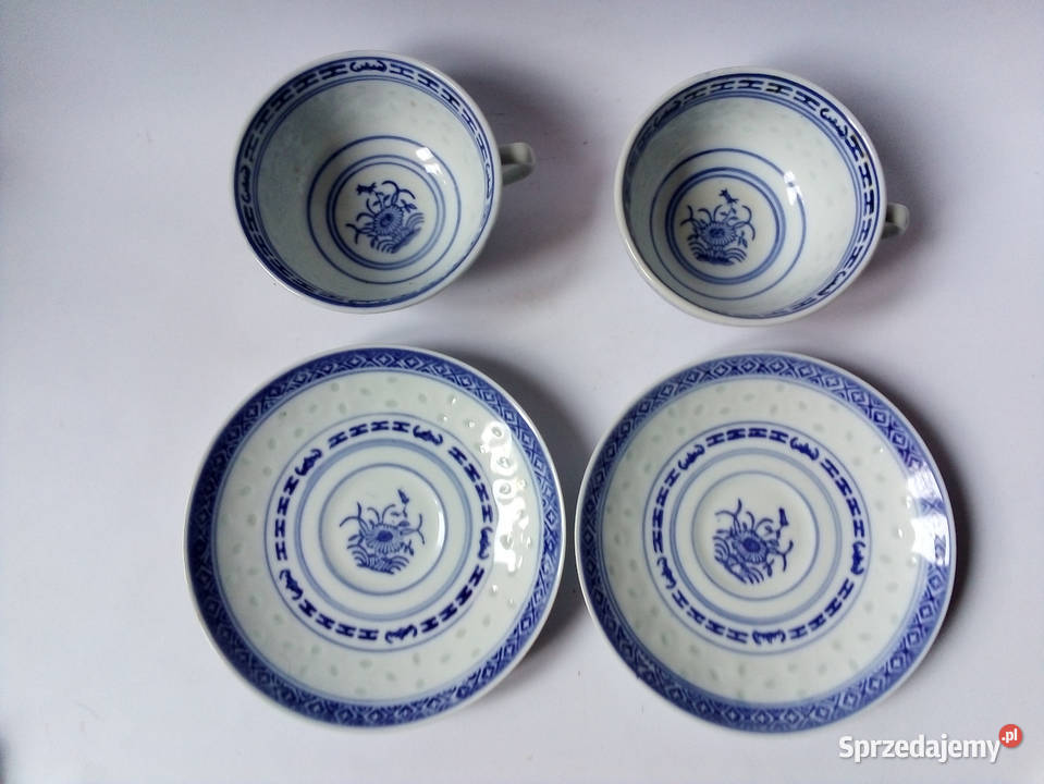 chińska porcelana ryżowa vintage talerze