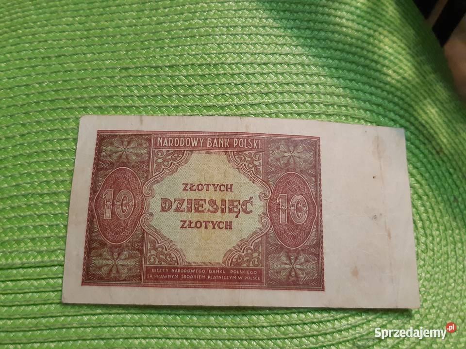 banknot polski 10 złotych z 1946r Łomża