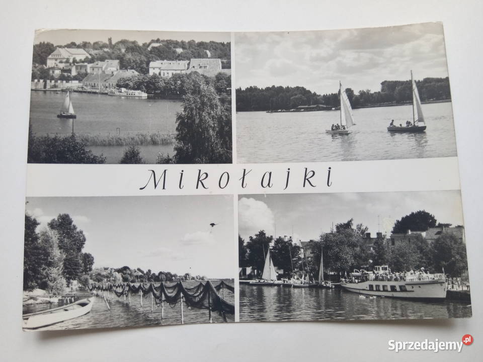 Pocztówka Mikołajki 1972r PRLu Znaczek Dąbrowa Górnicza