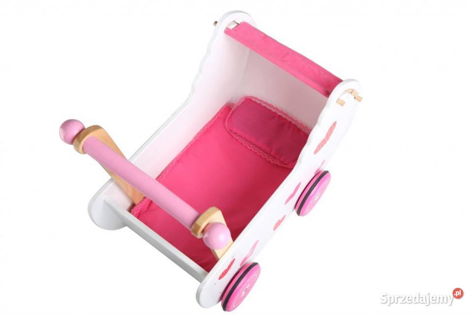Wózek lalek drewniany z pościelą Ecotoys podlaskie