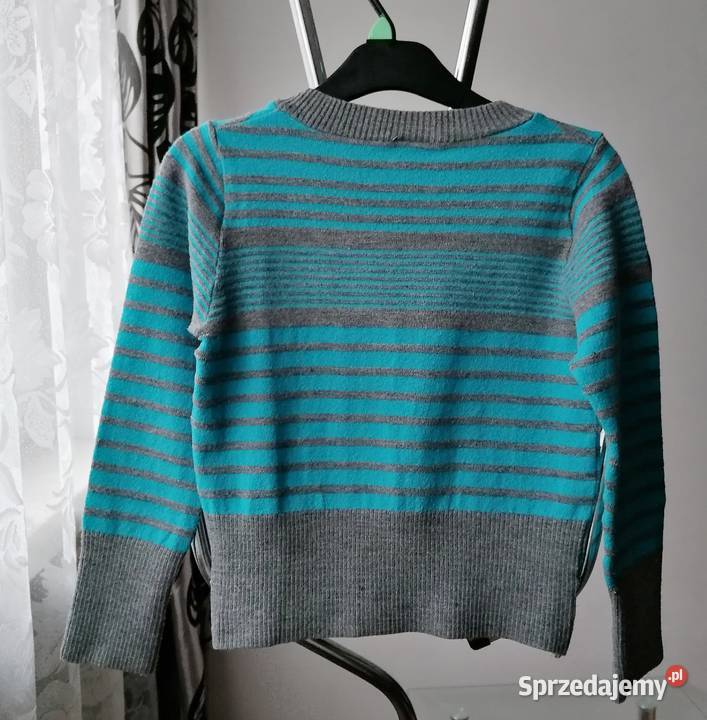 DAMSKI KRÓTKI SWETER W PASY MODENA RUNIWERSALNY Łódź