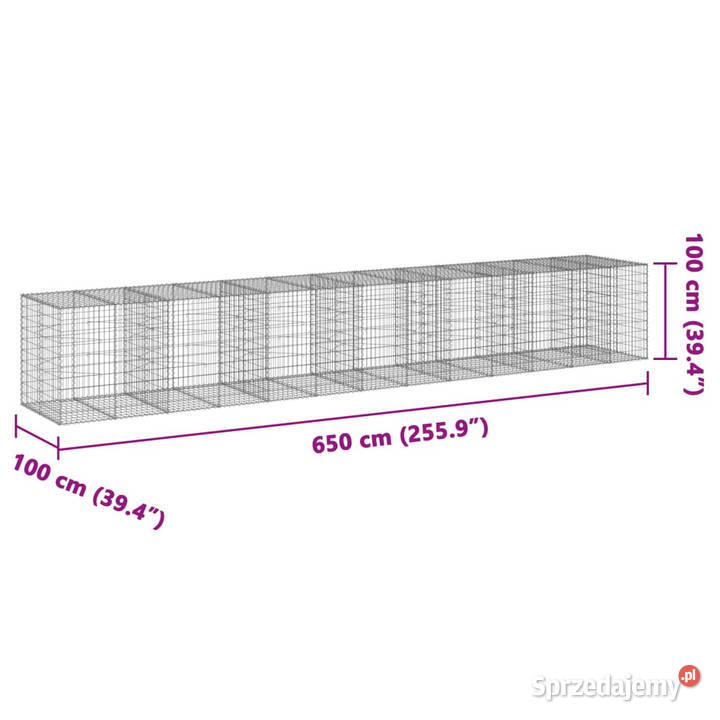 Kosz gabionowy z pokrywą 650x100x100 Warszawa sprzedam