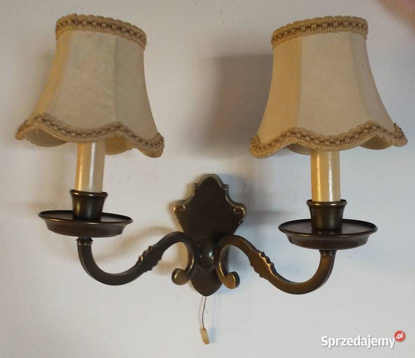 Żyrandol stary mosiądz dwa kinkiety Krotoszyn