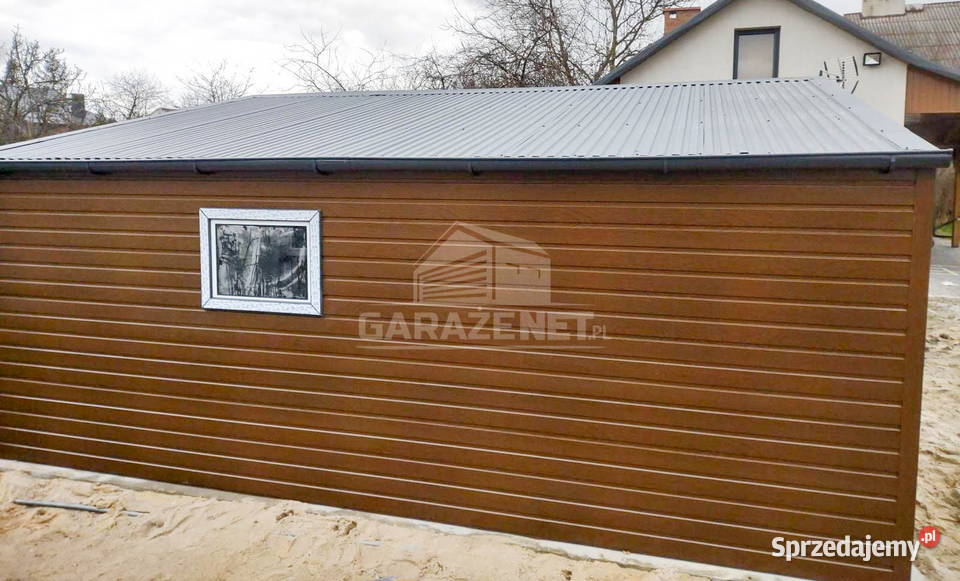 GARAŻ BLASZANY 7m x 6m DWUSPAD 2xBRAMA DRZWI Łapanów