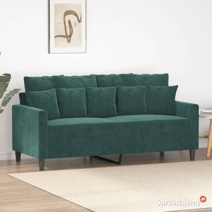 Sofa 2osobowa ciemnozielona 140 tapicerowana Warszawa