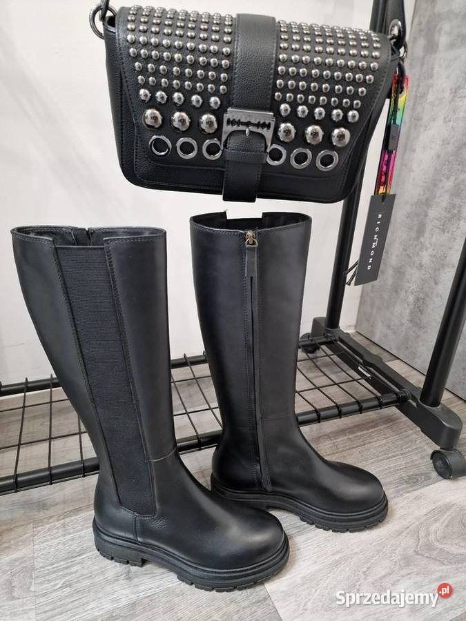Kozaki Czarne Wysokie 36 Skóra