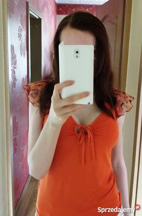 Bluzka 36 S rękaw motylek panterka zwiewna Nowy Tomyśl