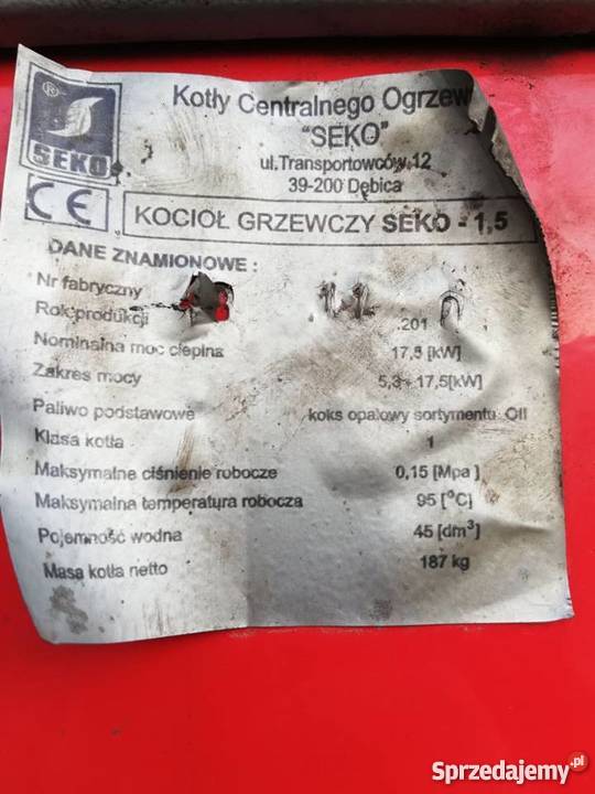 Piec grzewczykocioł Seko 15 175kW Dom i Ogród dolnośląskie Domaniów