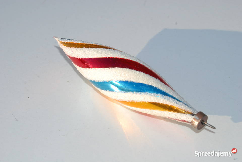 Stara ozdoba choinkowa bombka sopel kolorowy śląskie Cieszyn