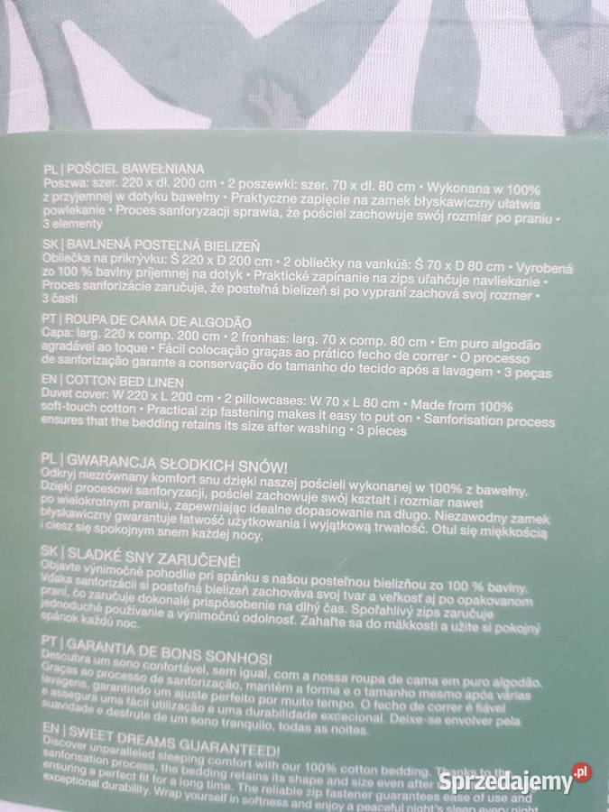 Komplet pościeli w liście eukaliptusa mazowieckie