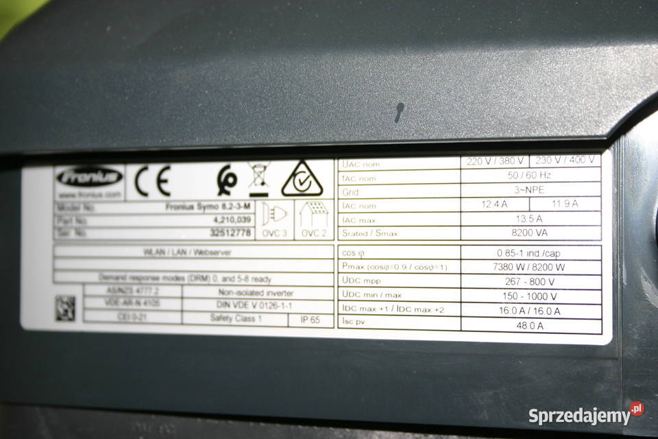 Inwerter Fronius SYMO 823M falownik 8kW 2x MPPT Tyczyn