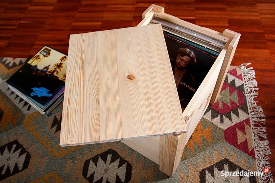 Skrzynka na winyle z pokrywą skrzynka na drewno inny kolor Radków sprzedam