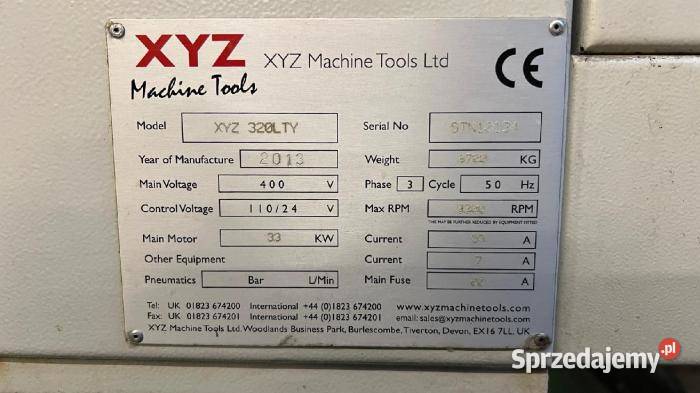 TOKARNIA TOKARKA CNC TC 320 LTY PRZEGLĄDZIE Biznes i Przemysł wielkopolskie Pleszew