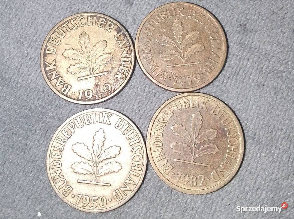 Niemieckie monety 10 i 5 Pfennig różne roczniki Kobierzyce sprzedam