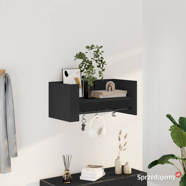 Półka ścienna czarna 705x35x305 materiał Półki Warszawa