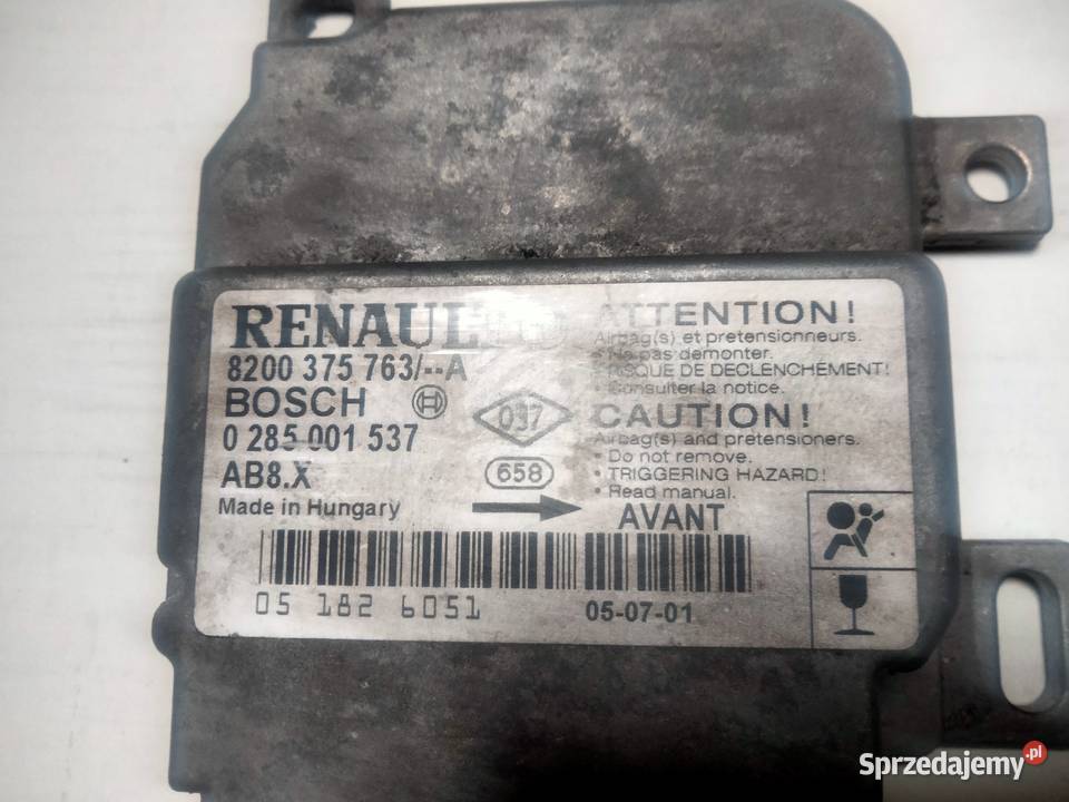 MODUŁ sensor AIRBAG CLIO II LIFT 0285001537 Wyposażenie wnętrza lubelskie Puławy