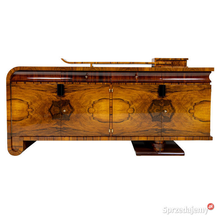 Bufet art deco długa komoda politura orzech Swarzędz