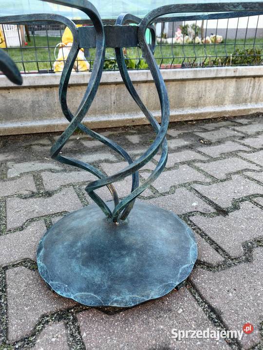 Stolik kawowy okrągły szklany blat 80 żeliwna lubuskie sprzedam