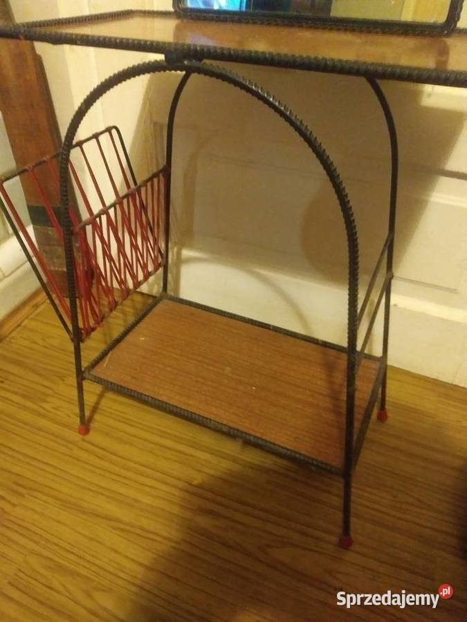 Metaloplastyka PRL Lustro gazetnik szafka mazowieckie Warszawa