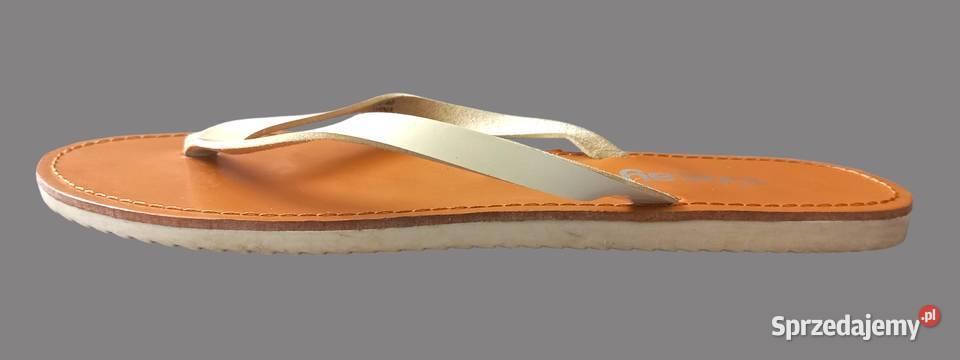 Damskie japonki brązowo biały Sinsay 40 biały małopolskie Chrzanów