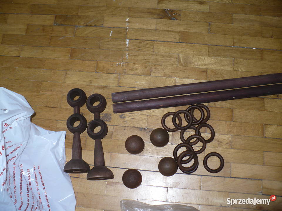 Karnisz brązowy 150 podwójny drewniany Karnisze wielkopolskie Poznań