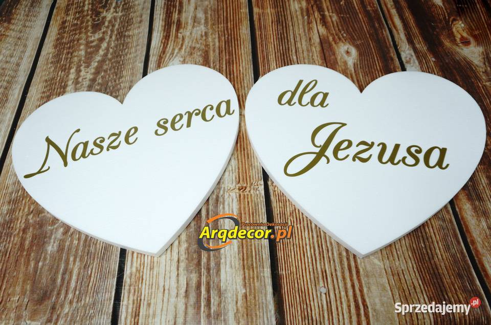 Nasze serca Jezusa Komplet dwóch serc Dekoracje i ozdoby podkarpackie Dębna sprzedam