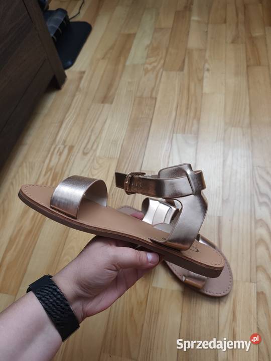 Sandały damskie złote rose gold r 39 nowe