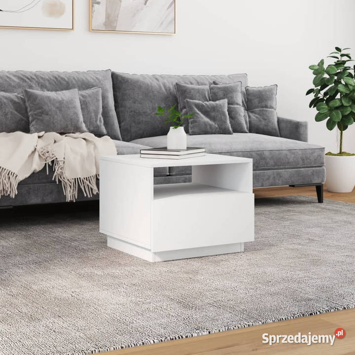 Stolik kawowy z oświetleniem LED biały 50x49x40 Stoły Warszawa
