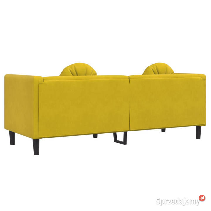 Sofa 3osobowa z poduszkami żółta aksamit mazowieckie Warszawa sprzedam
