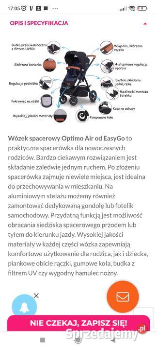 Wózek easy go optimo Tylmanowa