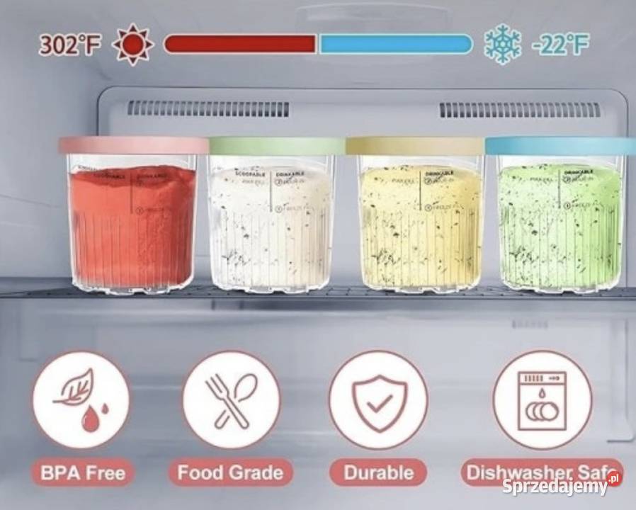 Zestaw 4 pojemników 800ml do Ninja Creami Deluxe Nowy Sącz sprzedam