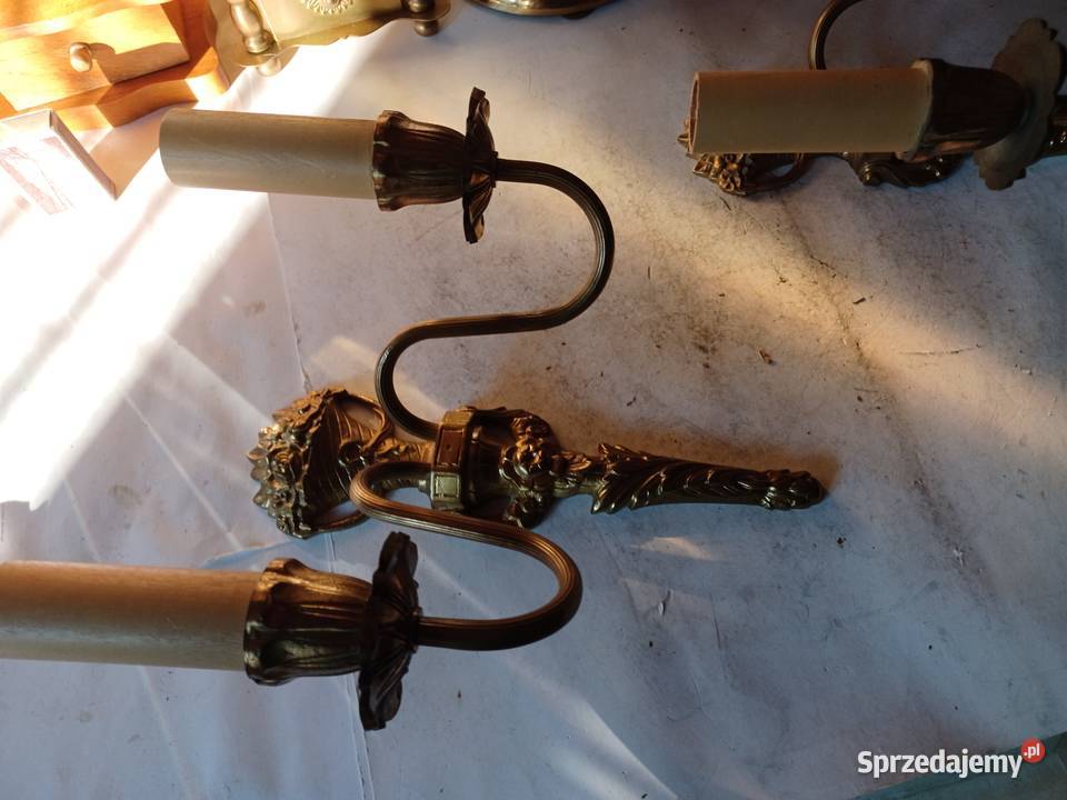 Komplet dwóch mosiężnych kinkietów Kolekcja wielkopolskie Poznań