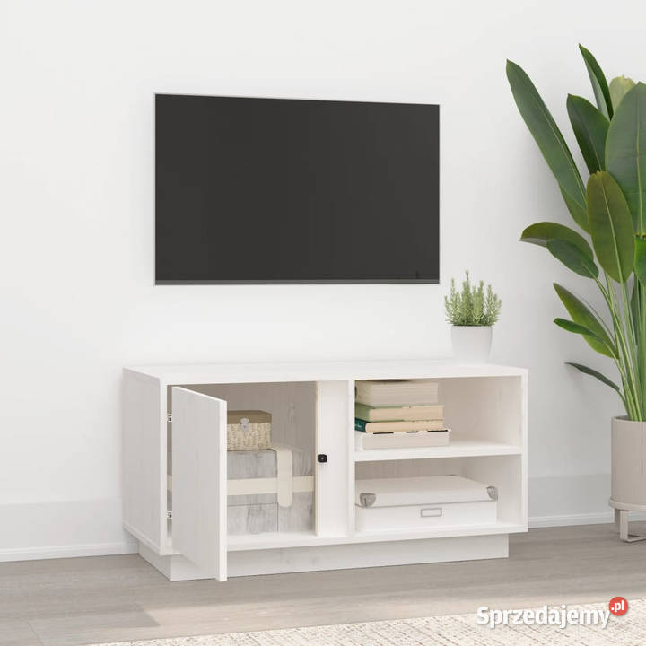 Szafka pod telewizor biała 80x35x405 lite drewno Warszawa