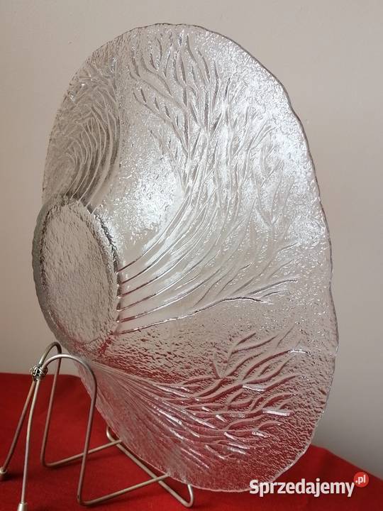 Leśna duża szklana patera Mantsalę Wałbrzych