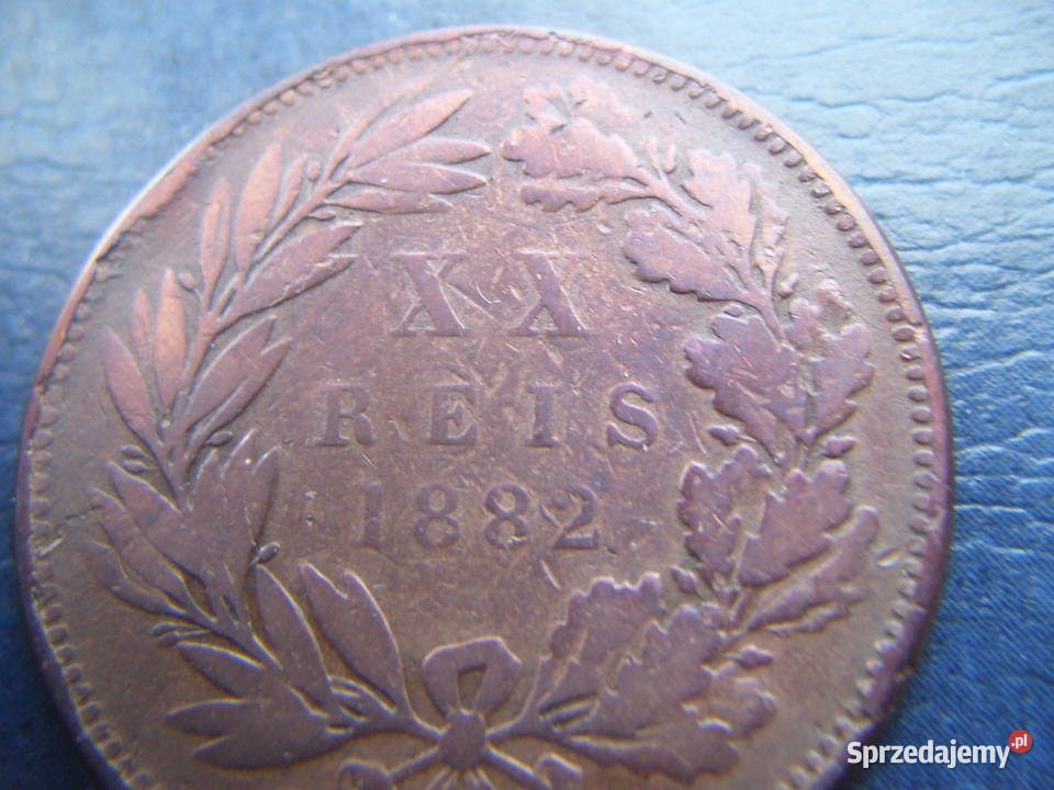 Stare monety 20 real 1882 Portugalia Lesko