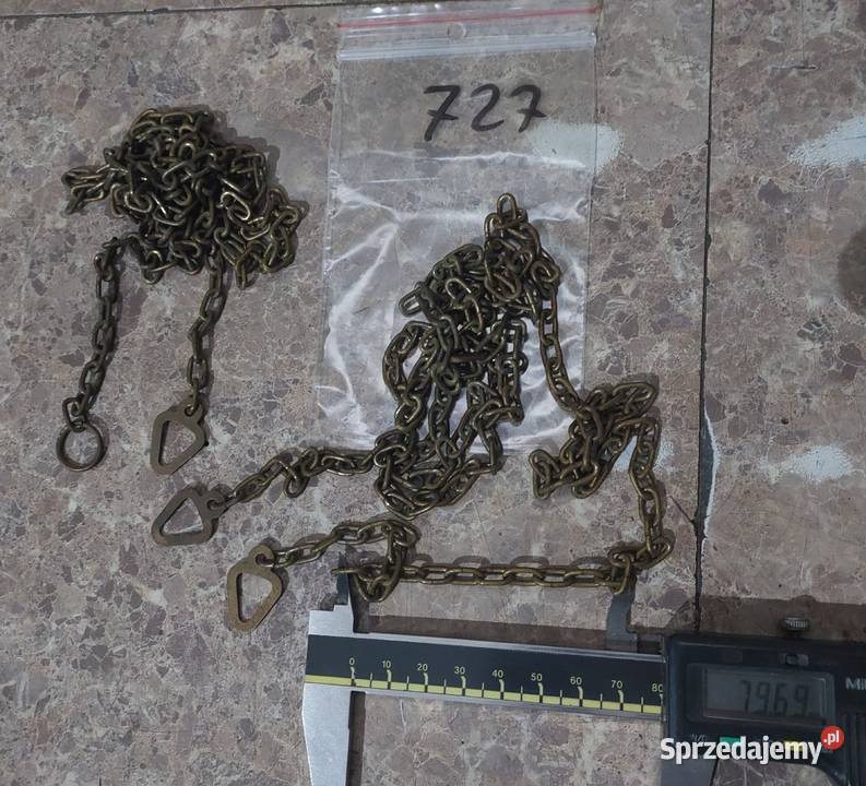 727 Łańcuchy łańcuszki starego zegara mosiądz Pozostałe Tczew