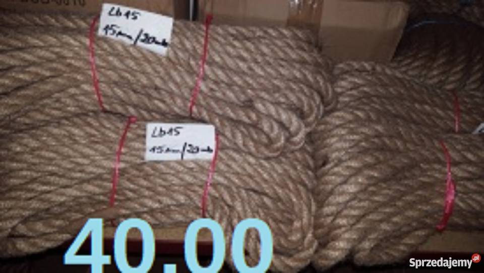 Lina żeglarska linka jutowa fi 17 mm wszystkie Dekoracje i ozdoby Rzeszotary sprzedam