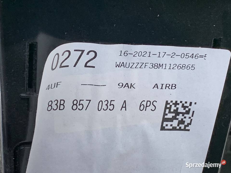 SCHOWEK PASAŻERA AUDI Q3 II SUV 83B857035A PÓŁKA osobowe Schowki, półki podkarpackie