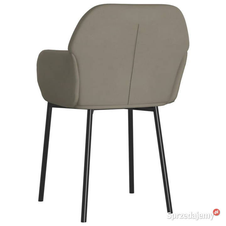 Krzesła stołowe 2 jasnoszare aksamitne WM344701 Warszawa