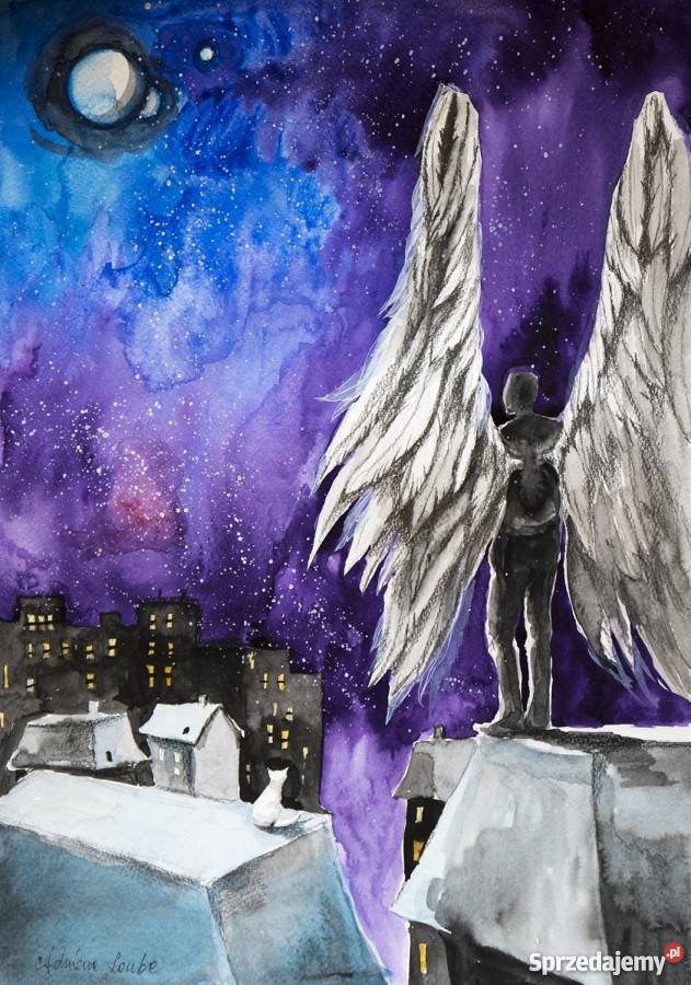 OPIEKUN NOCY akwarela artystki plastyka Adriany Katowice sprzedam
