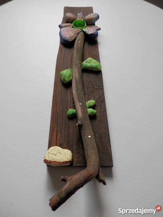 Kwiat okolicznościowy z drewna i kamienia Szczecinek sprzedam