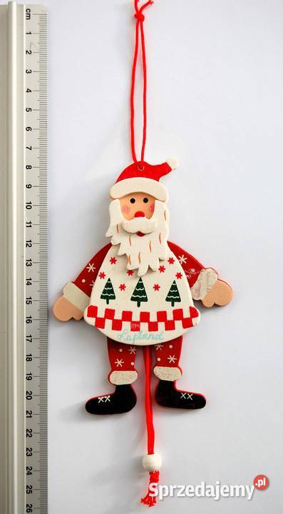 Mikołaj ruchomy zawieszka drewno Finlandia wielokolorowy Boże Narodzenie Lublin
