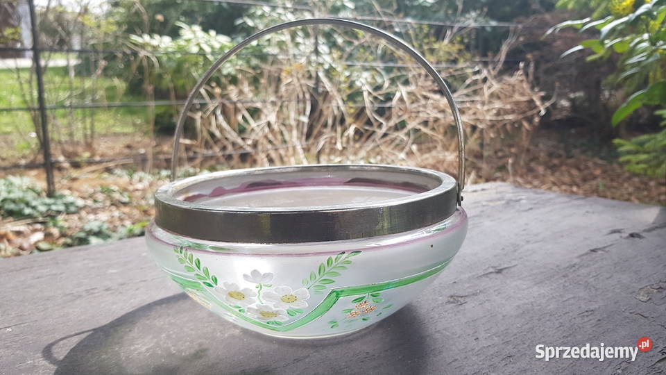 Trzy stare misy ze stalowymi uchwytami śląskie