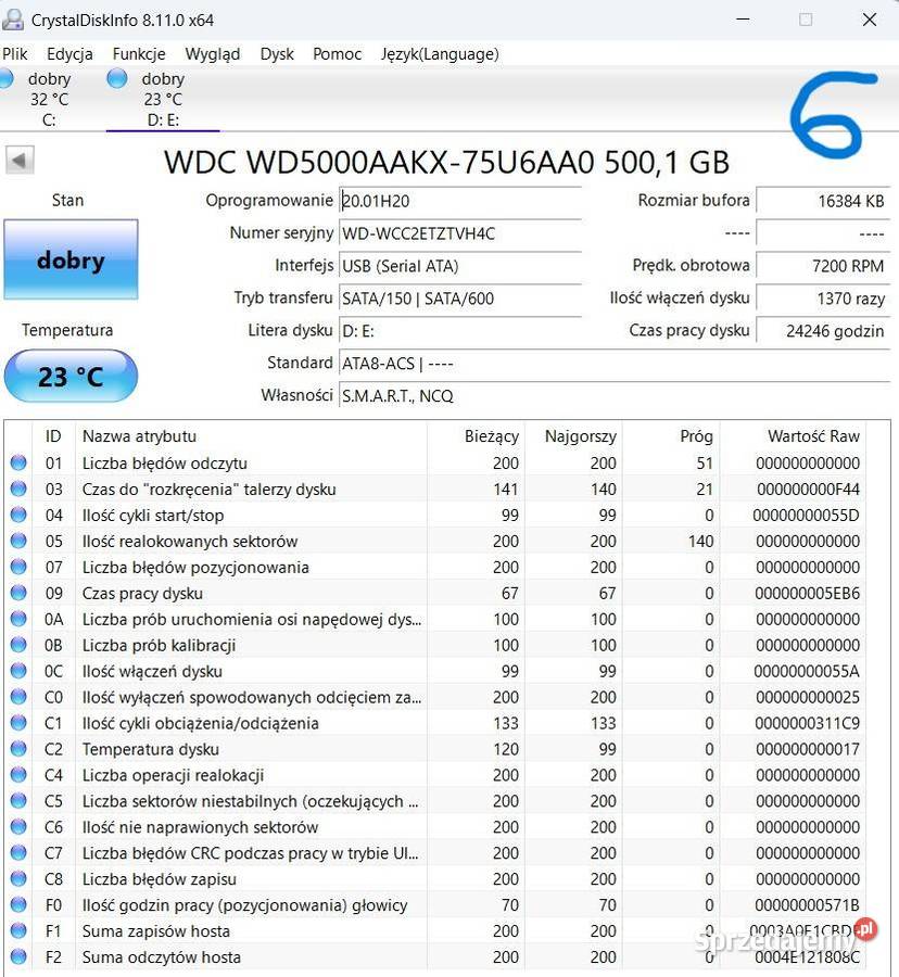 Dyski twarde Western Digital WD Blue WD5000AAKX 3,5” Wieliczka sprzedam