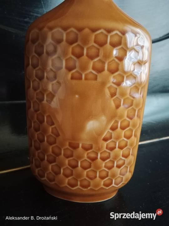Stylowa karafka ceramiczna na miód wzór Plaster Ruda Śląska