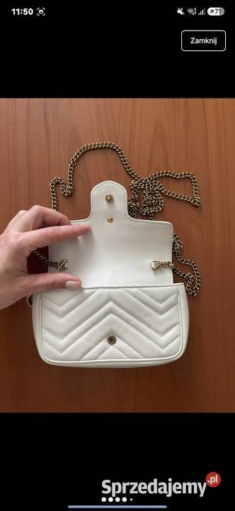 torba gucci marmont gg biała Na ramię