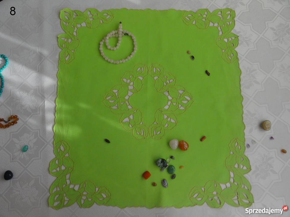 Serwetki kolorowe zielone wyszywane haf Lublin