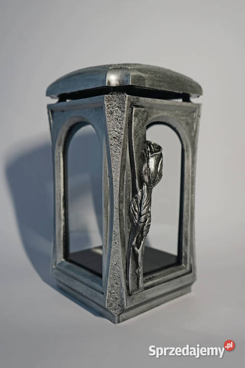 Srebrny znicz żywiczny lampion retro motyw róży Dom i Ogród śląskie Częstochowa